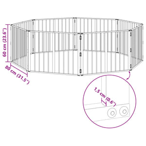 Πόρτα Σκύλου 8 pcs Μαύρο 80 x 60 cm Επικαλυμμένος Χάλυβας - Pakobazaar