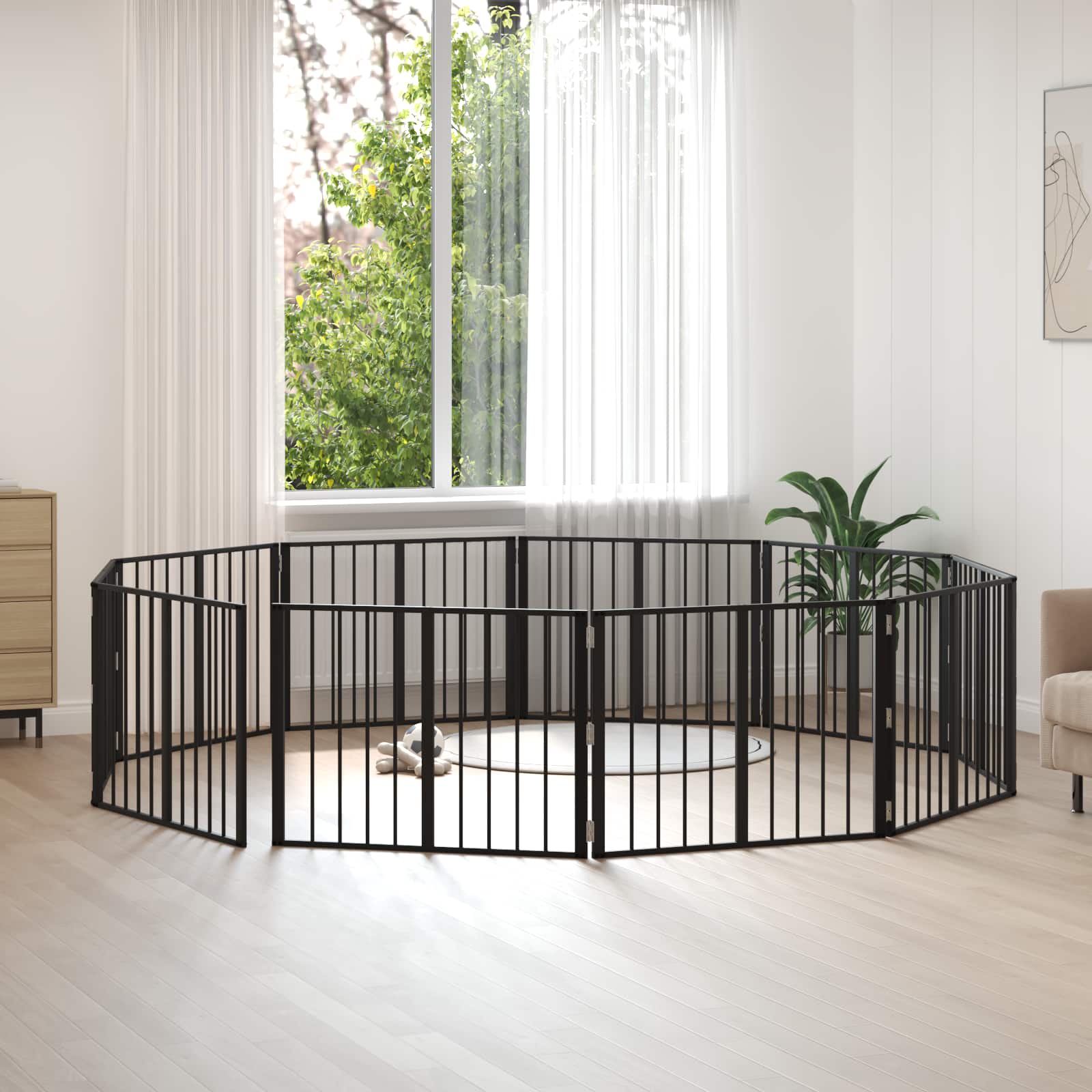 Πόρτα Σκύλου 10 pcs Μαύρο 80 x 60 cm Επικαλυμμένος Χάλυβας - Pakobazaar