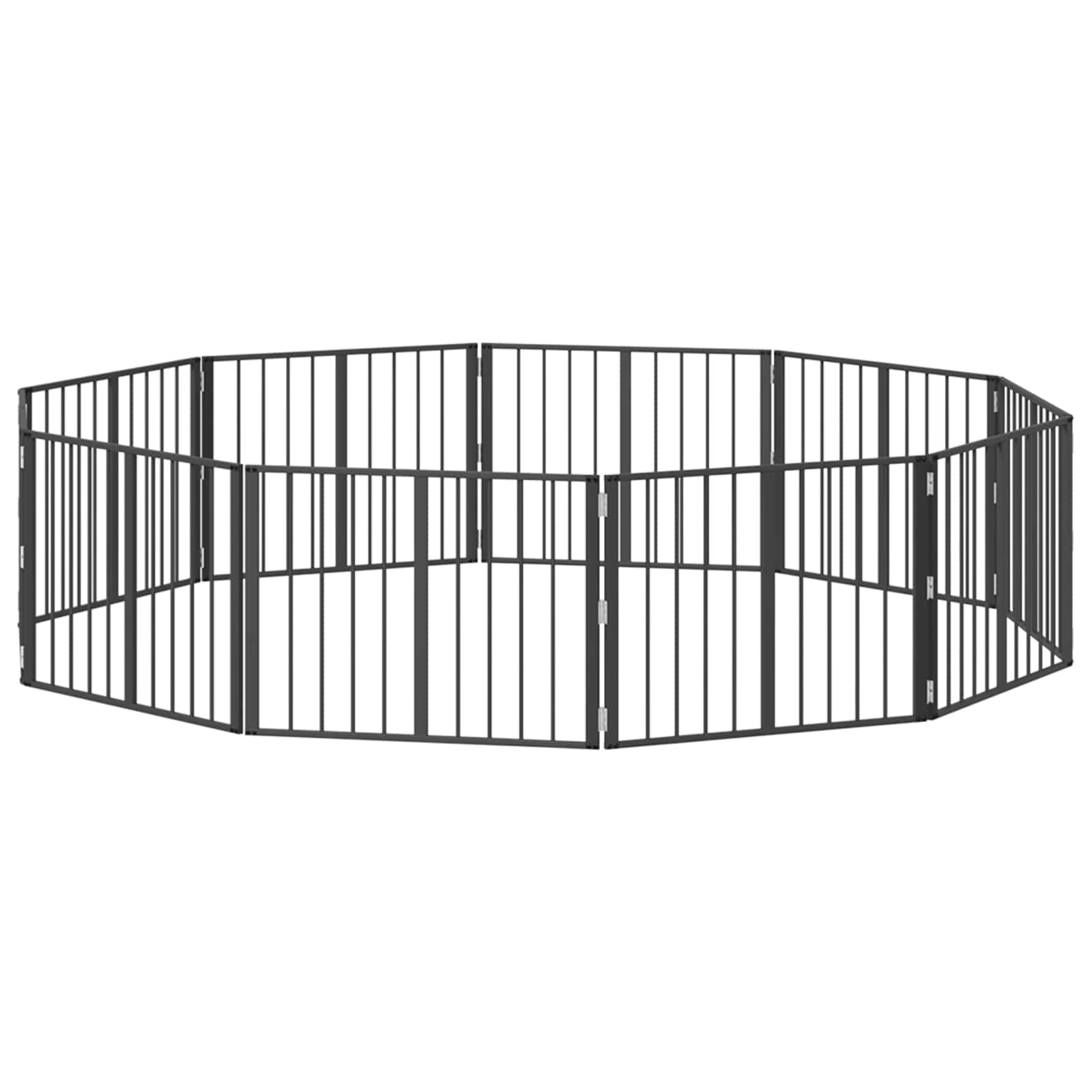 Πόρτα Σκύλου 10 pcs Μαύρο 80 x 60 cm Επικαλυμμένος Χάλυβας - Pakobazaar