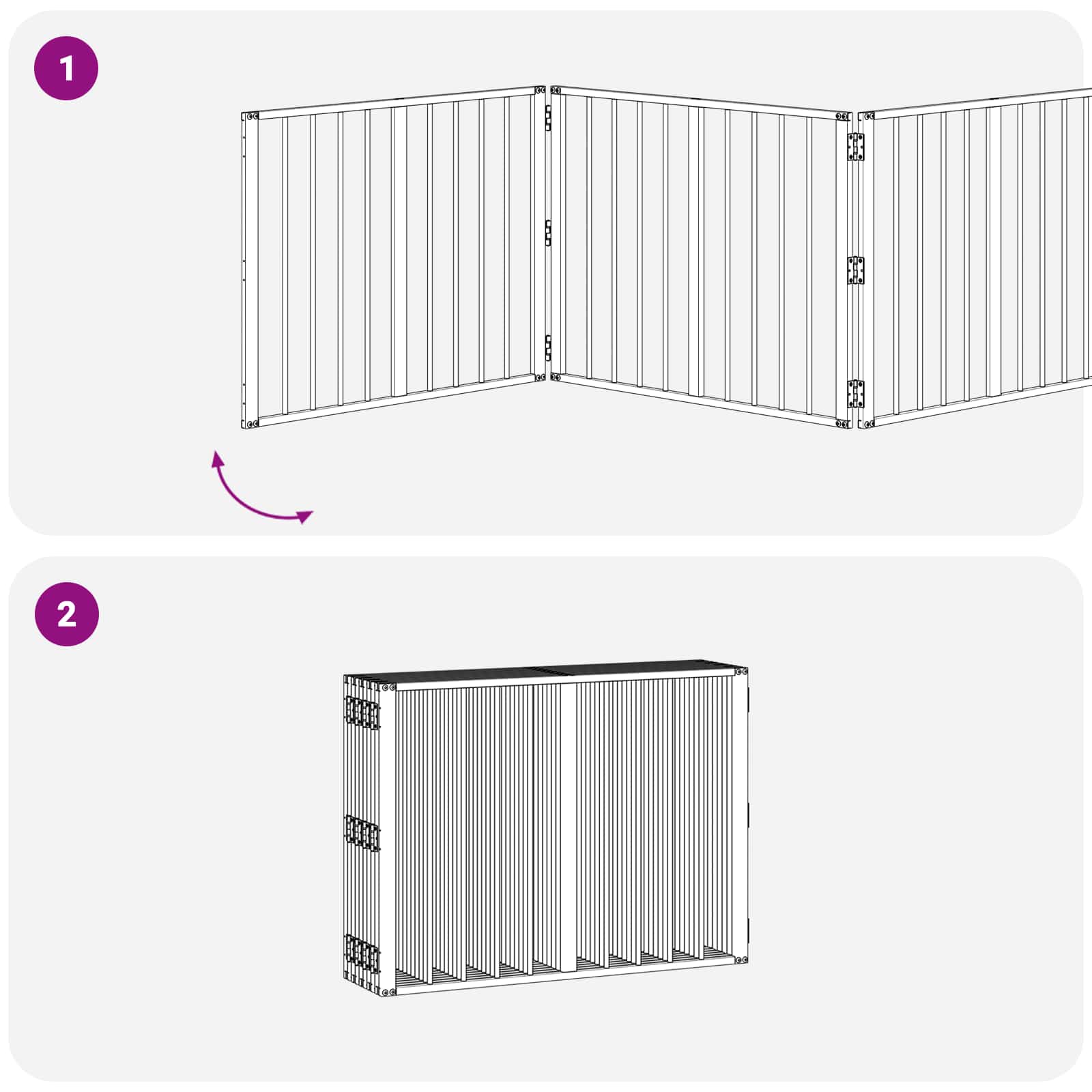 Πόρτα Σκύλου 10 pcs Μαύρο 80 x 60 cm Επικαλυμμένος Χάλυβας - Pakobazaar
