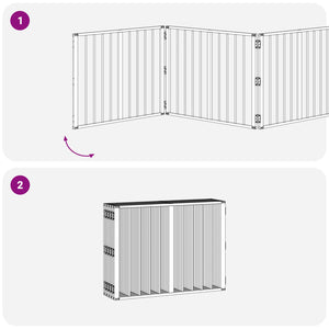 Πόρτα Σκύλου 10 pcs Μαύρο 80 x 60 cm Επικαλυμμένος Χάλυβας - Pakobazaar