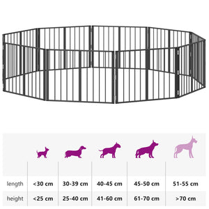 Πόρτα Σκύλου 10 pcs Μαύρο 80 x 60 cm Επικαλυμμένος Χάλυβας - Pakobazaar