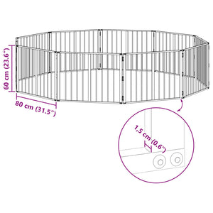 Πόρτα Σκύλου 10 pcs Μαύρο 80 x 60 cm Επικαλυμμένος Χάλυβας - Pakobazaar
