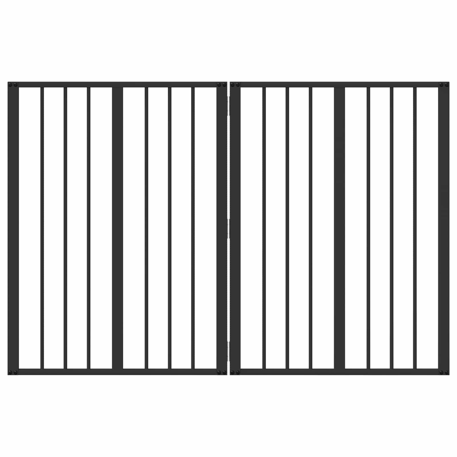 Πόρτα Σκύλου 2 pcs Μαύρο 60 x 80 cm Επικαλυμμένος Χάλυβας - Pakobazaar
