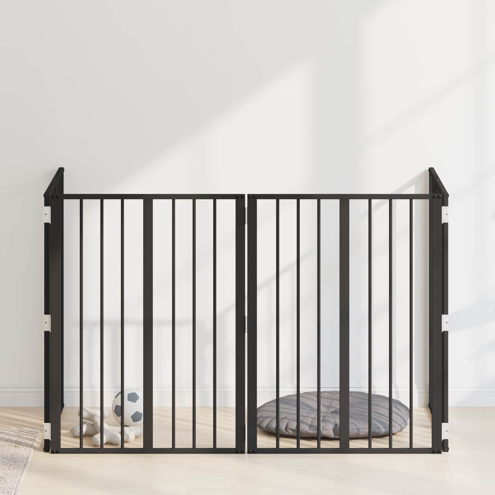 Πόρτα Σκύλου 4 pcs Μαύρο 60 x 80 cm Επικαλυμμένος Χάλυβας - Pakobazaar
