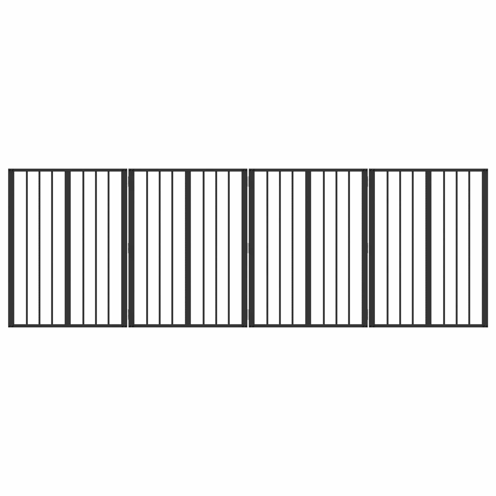 Πόρτα Σκύλου 4 pcs Μαύρο 60 x 80 cm Επικαλυμμένος Χάλυβας - Pakobazaar