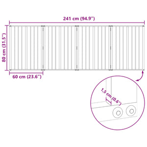 Πόρτα Σκύλου 4 pcs Μαύρο 60 x 80 cm Επικαλυμμένος Χάλυβας - Pakobazaar