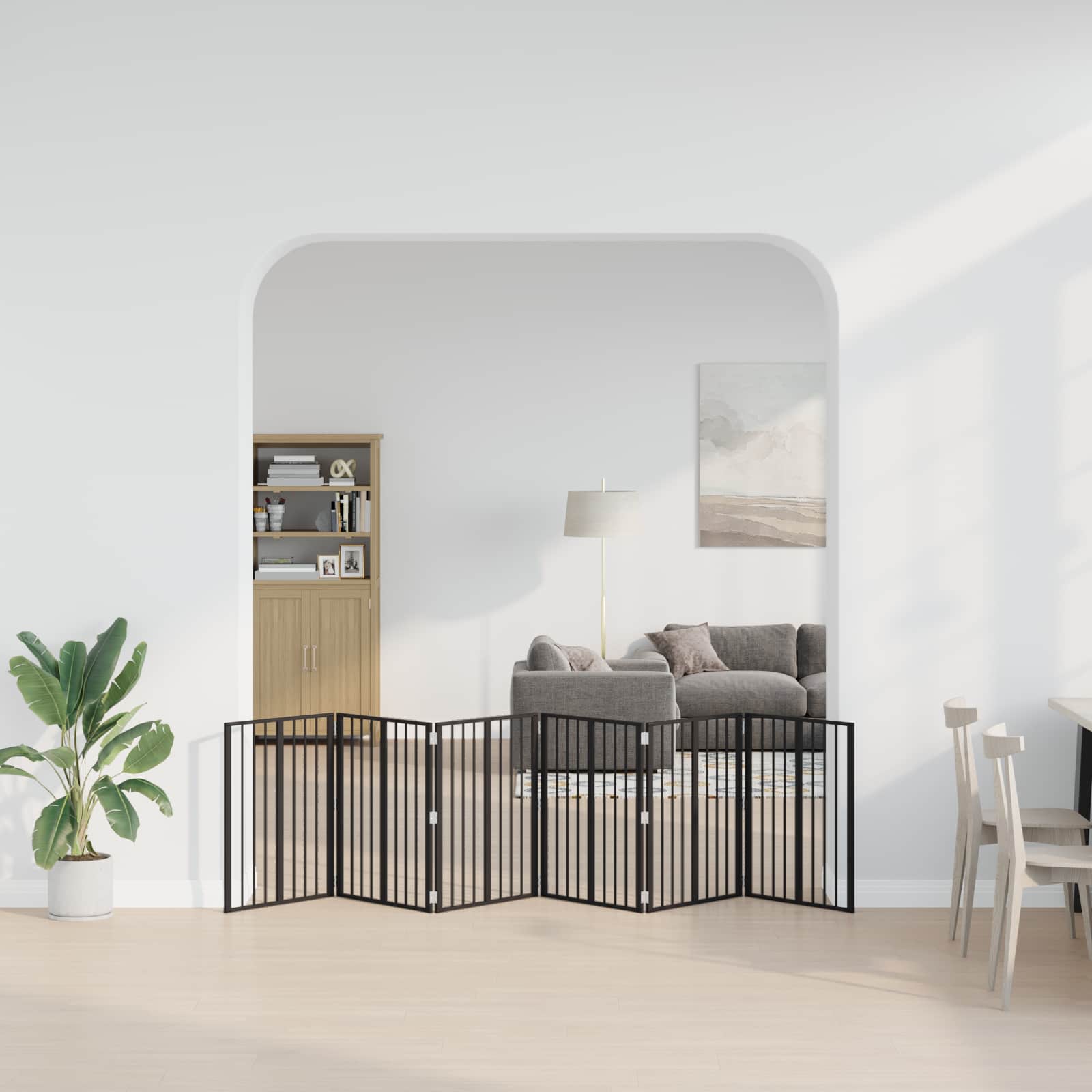 Πόρτα Σκύλου 6 pcs Μαύρο 60 x 80 cm Επικαλυμμένος Χάλυβας - Pakobazaar