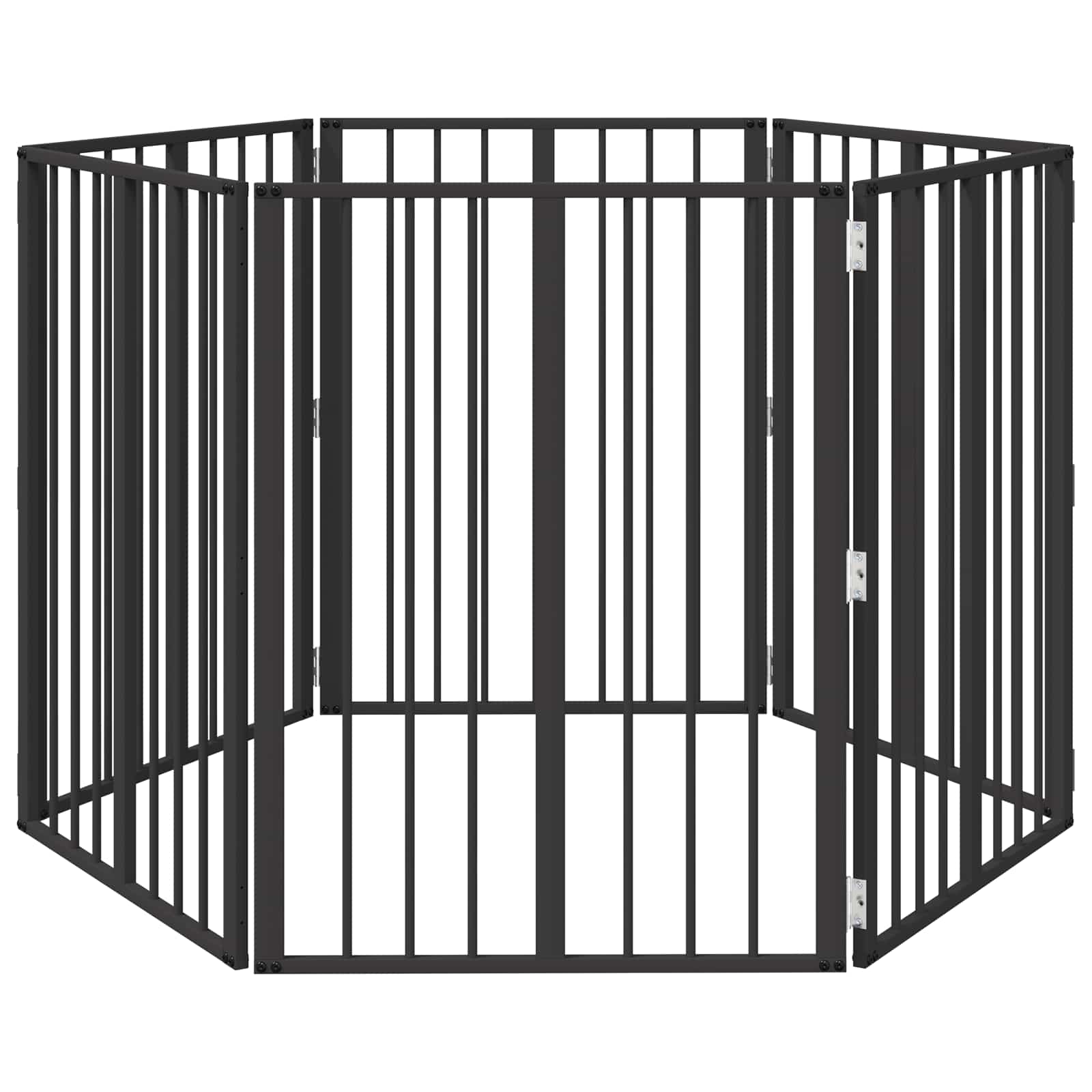 Πόρτα Σκύλου 6 pcs Μαύρο 60 x 80 cm Επικαλυμμένος Χάλυβας - Pakobazaar
