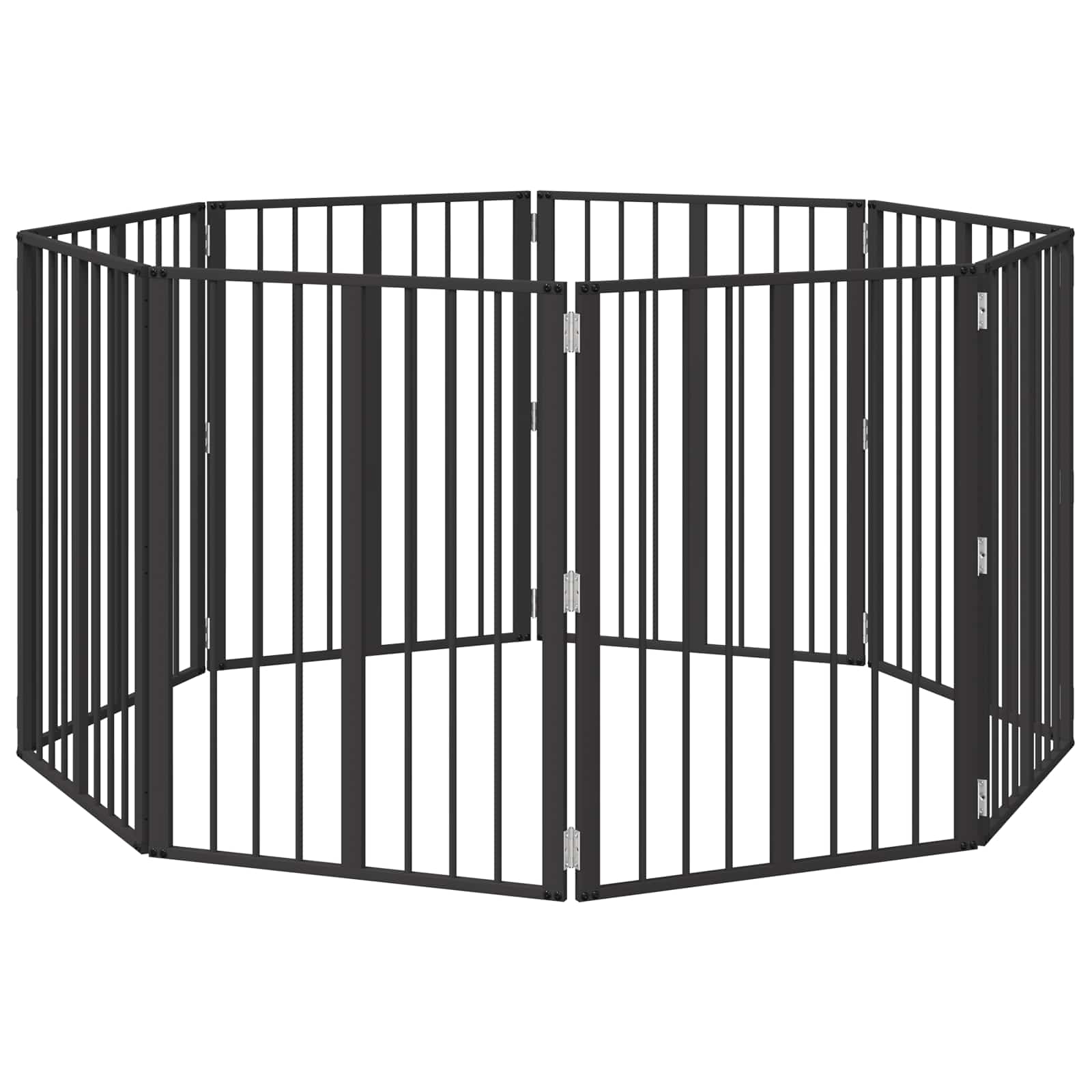 Πόρτα Σκύλου 8 pcs Μαύρο 60 x 80 cm Επικαλυμμένος Χάλυβας - Pakobazaar