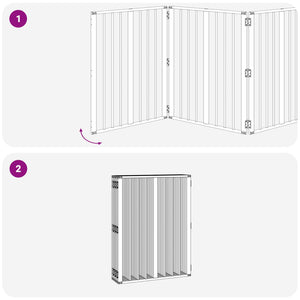 Πόρτα Σκύλου 8 pcs Μαύρο 60 x 80 cm Επικαλυμμένος Χάλυβας - Pakobazaar
