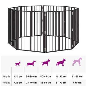 Πόρτα Σκύλου 8 pcs Μαύρο 60 x 80 cm Επικαλυμμένος Χάλυβας - Pakobazaar
