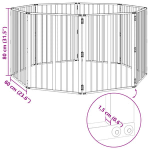 Πόρτα Σκύλου 8 pcs Μαύρο 60 x 80 cm Επικαλυμμένος Χάλυβας - Pakobazaar