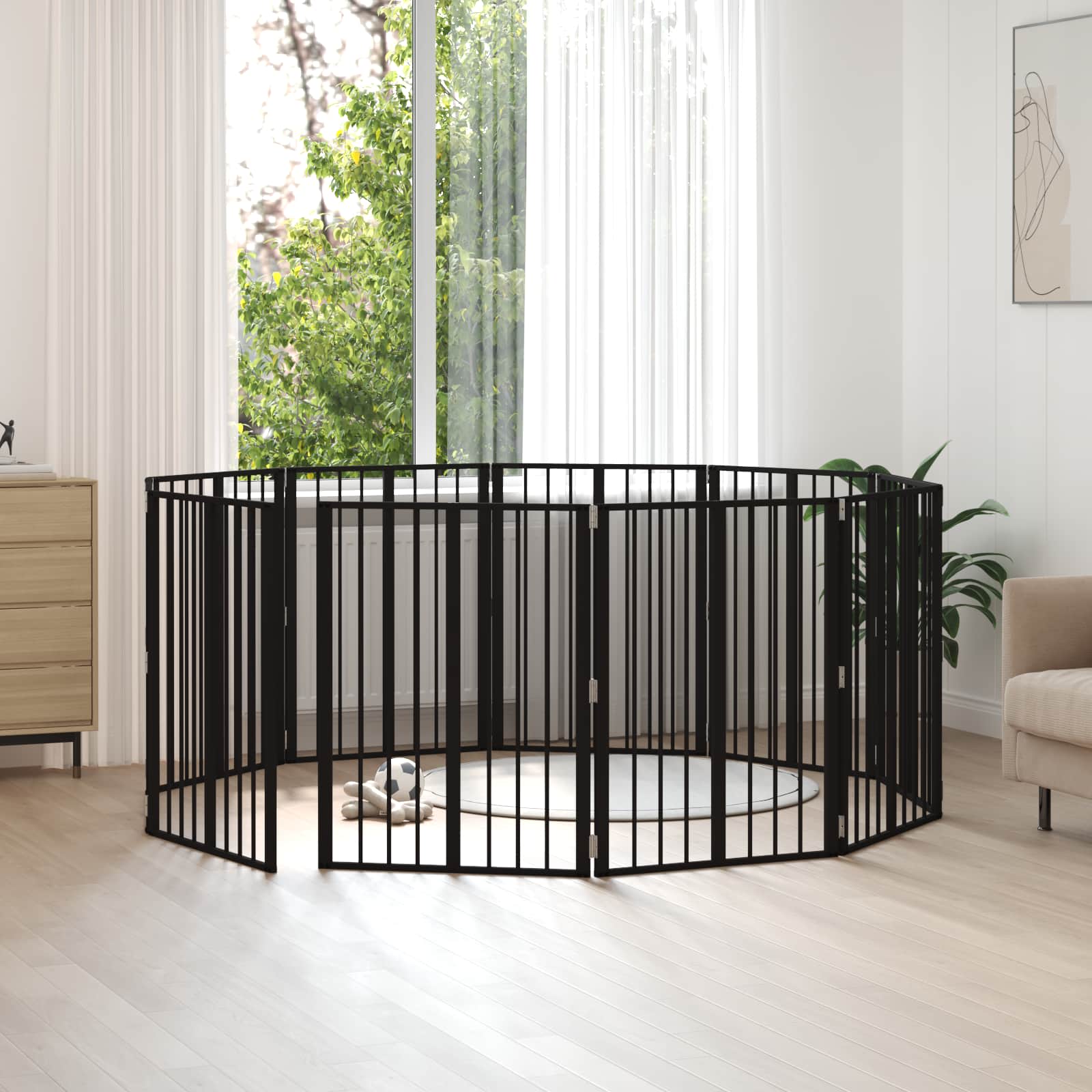 Πόρτα Σκύλου 10 pcs Μαύρο 60 x 80 cm Επικαλυμμένος Χάλυβας - Pakobazaar