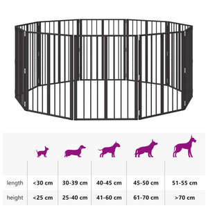 Πόρτα Σκύλου 10 pcs Μαύρο 60 x 80 cm Επικαλυμμένος Χάλυβας - Pakobazaar