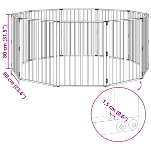 Πόρτα Σκύλου 10 pcs Μαύρο 60 x 80 cm Επικαλυμμένος Χάλυβας - Pakobazaar