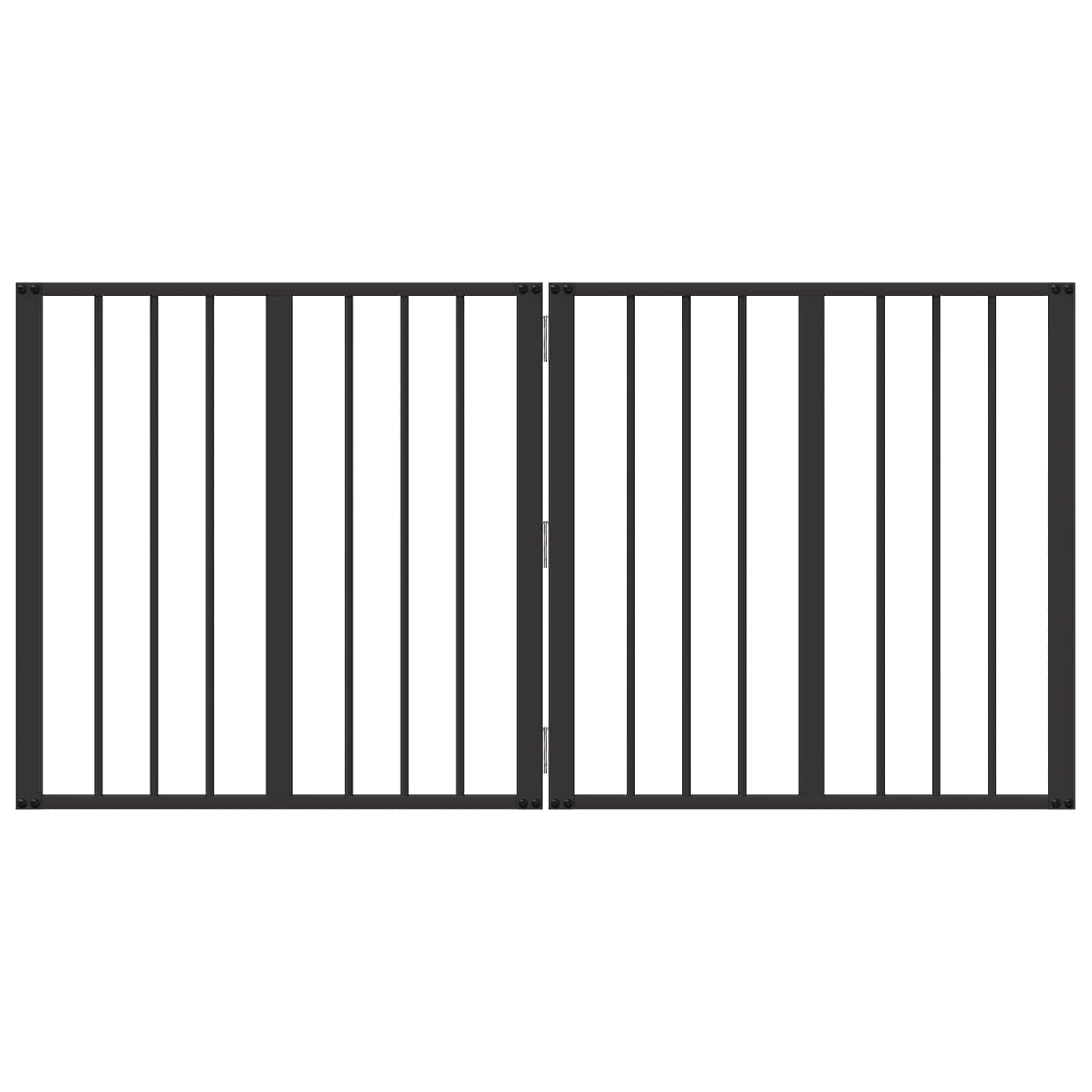 Πόρτα Σκύλου 2 pcs Μαύρο 60 x 60 cm Επικαλυμμένος Χάλυβας - Pakobazaar
