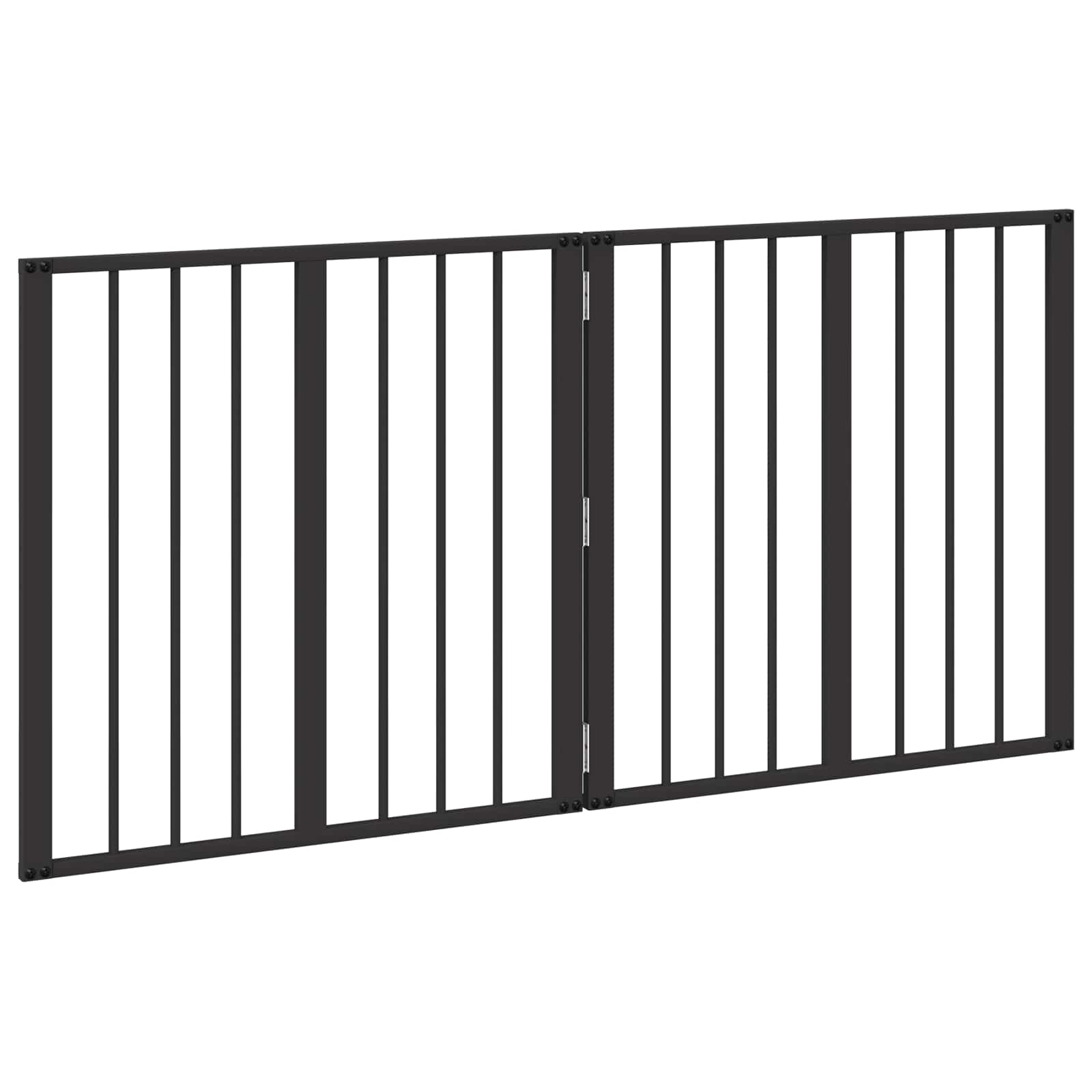 Πόρτα Σκύλου 2 pcs Μαύρο 60 x 60 cm Επικαλυμμένος Χάλυβας - Pakobazaar