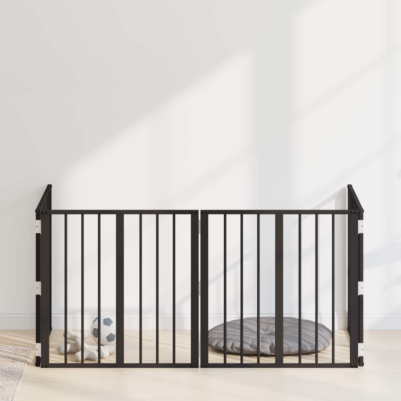 Πόρτα Σκύλου 4 pcs Μαύρο 60 x 60 cm Επικαλυμμένος Χάλυβας - Pakobazaar