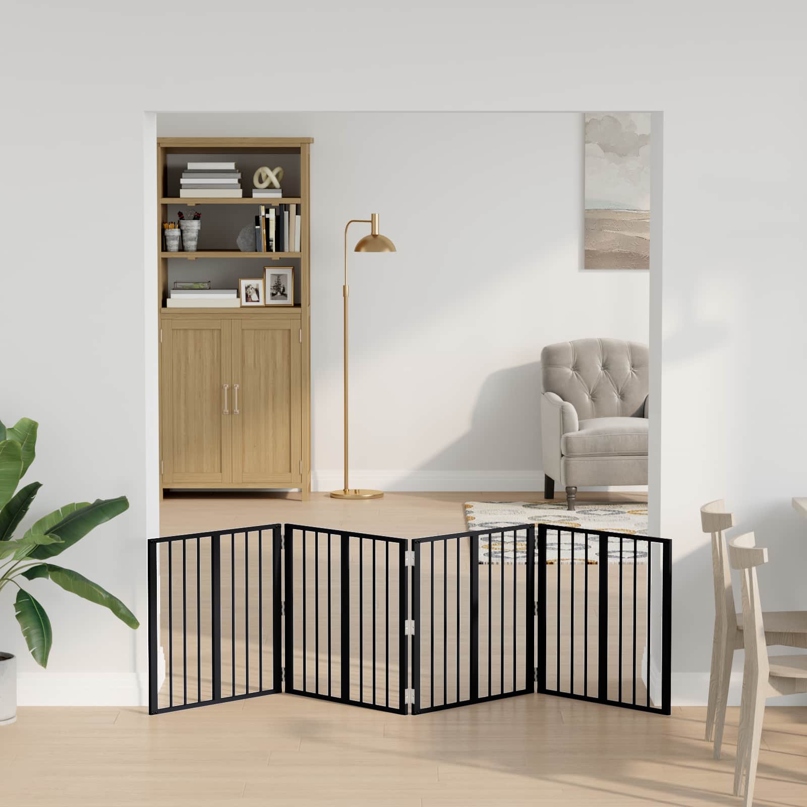 Πόρτα Σκύλου 4 pcs Μαύρο 60 x 60 cm Επικαλυμμένος Χάλυβας - Pakobazaar