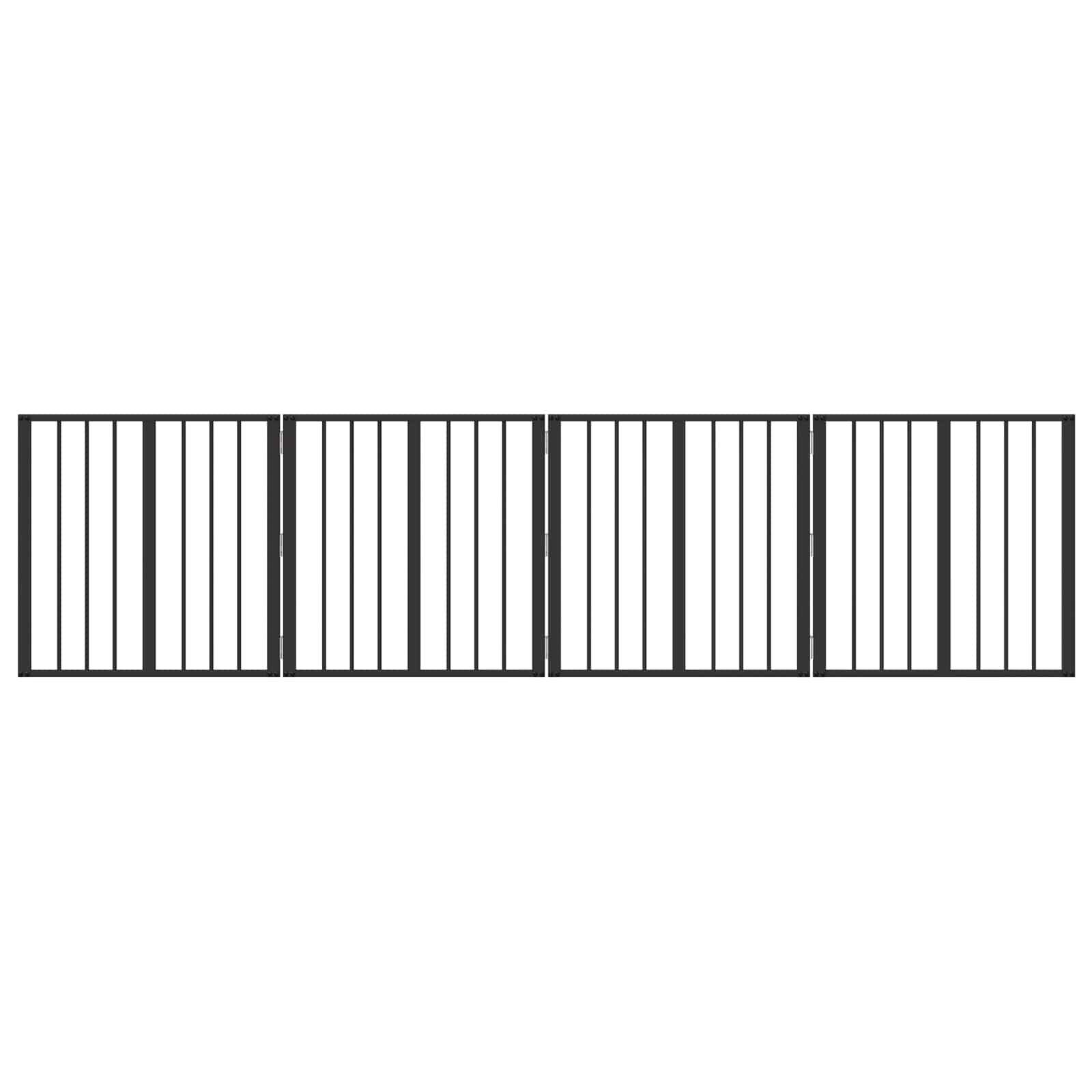 Πόρτα Σκύλου 4 pcs Μαύρο 60 x 60 cm Επικαλυμμένος Χάλυβας - Pakobazaar
