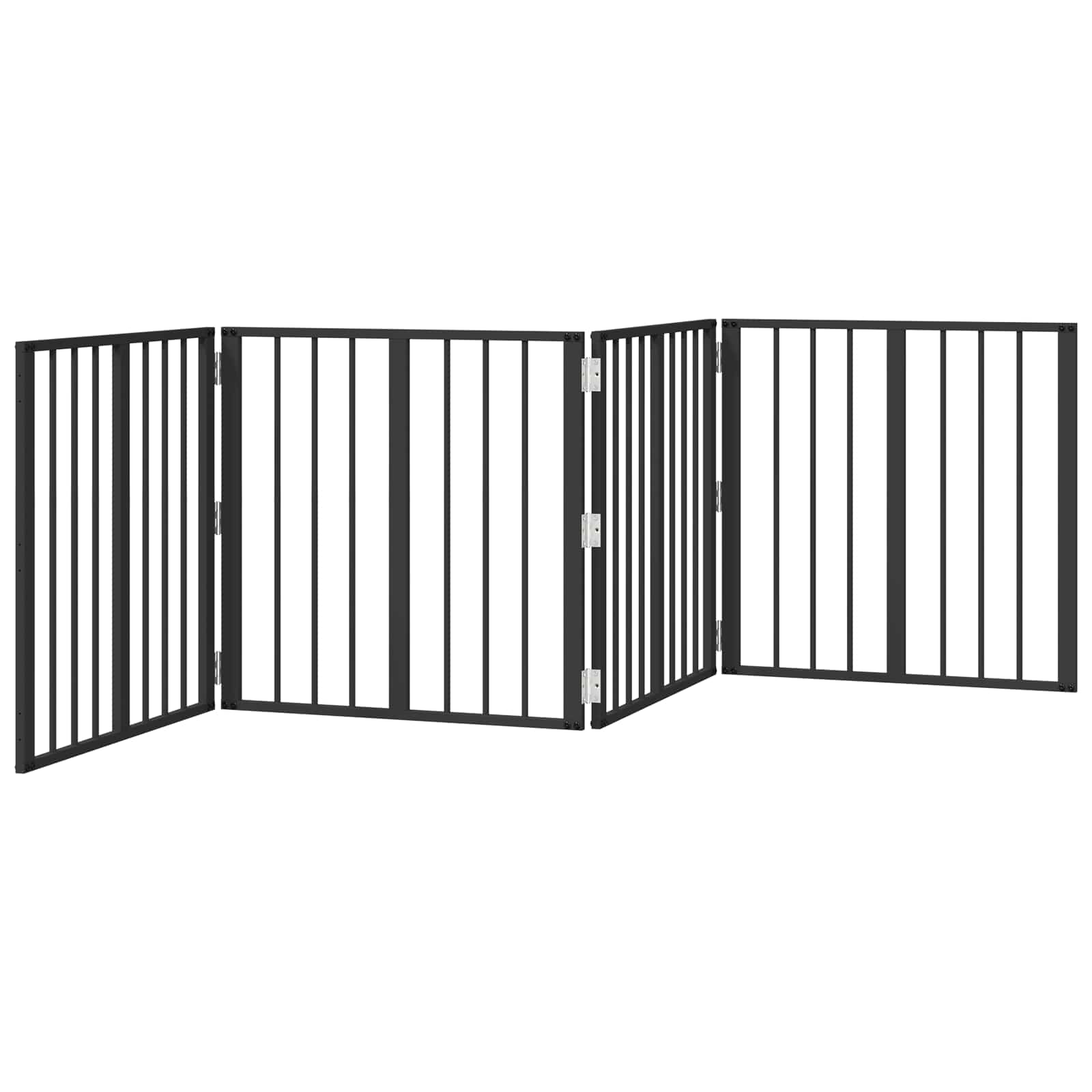 Πόρτα Σκύλου 4 pcs Μαύρο 60 x 60 cm Επικαλυμμένος Χάλυβας - Pakobazaar