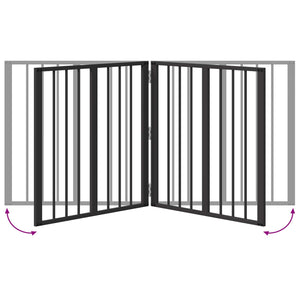 Πόρτα Σκύλου 4 pcs Μαύρο 60 x 60 cm Επικαλυμμένος Χάλυβας - Pakobazaar