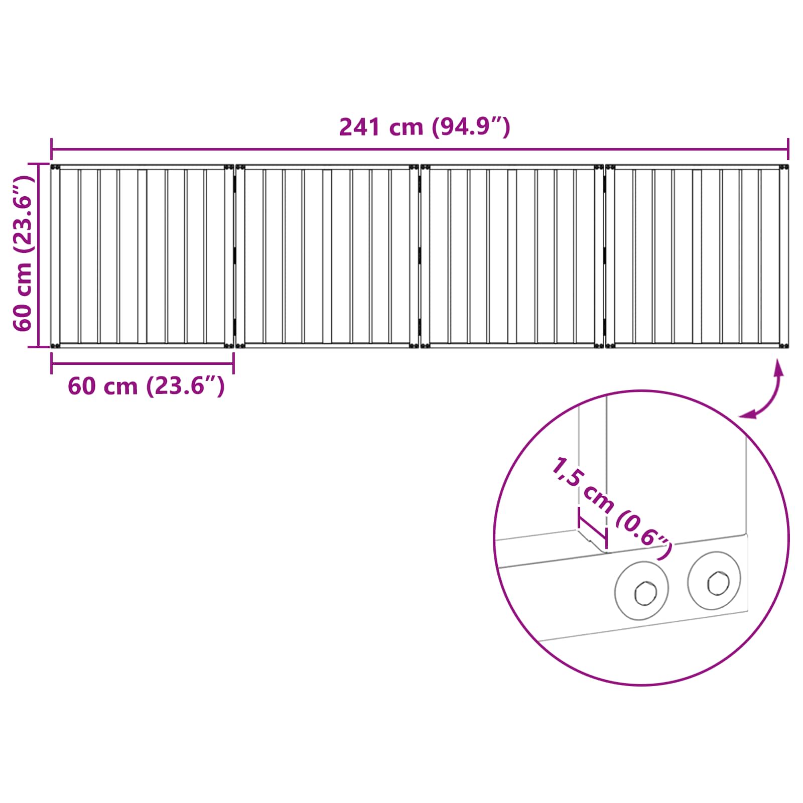 Πόρτα Σκύλου 4 pcs Μαύρο 60 x 60 cm Επικαλυμμένος Χάλυβας - Pakobazaar