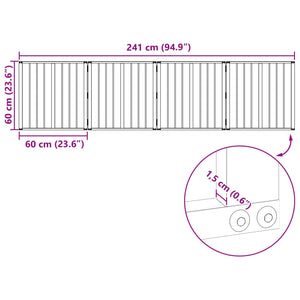 Πόρτα Σκύλου 4 pcs Μαύρο 60 x 60 cm Επικαλυμμένος Χάλυβας - Pakobazaar