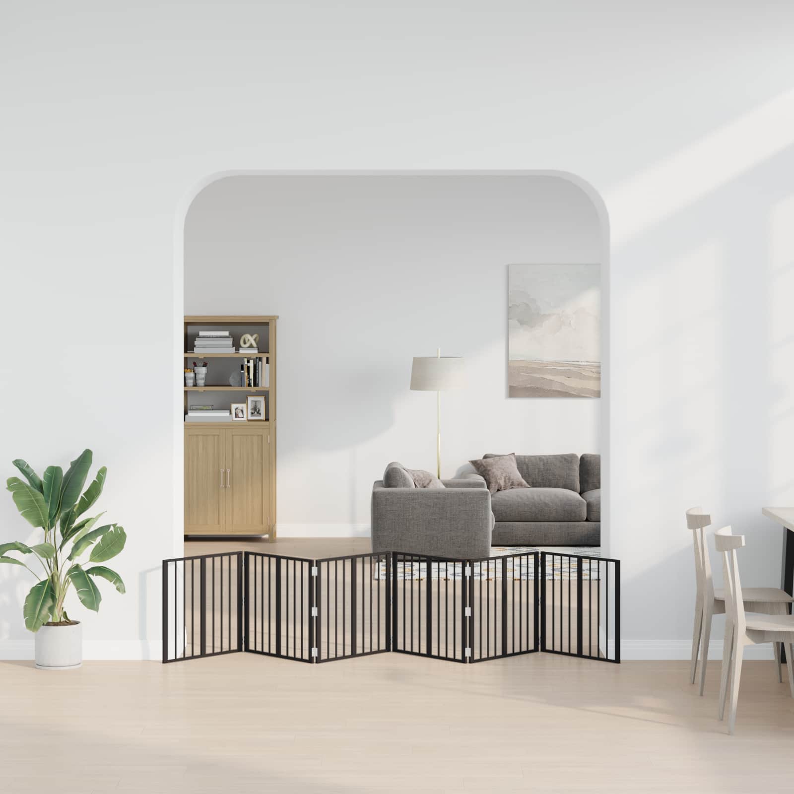 Πόρτα Σκύλου 6 pcs Μαύρο 60 x 60 cm Επικαλυμμένος Χάλυβας - Pakobazaar