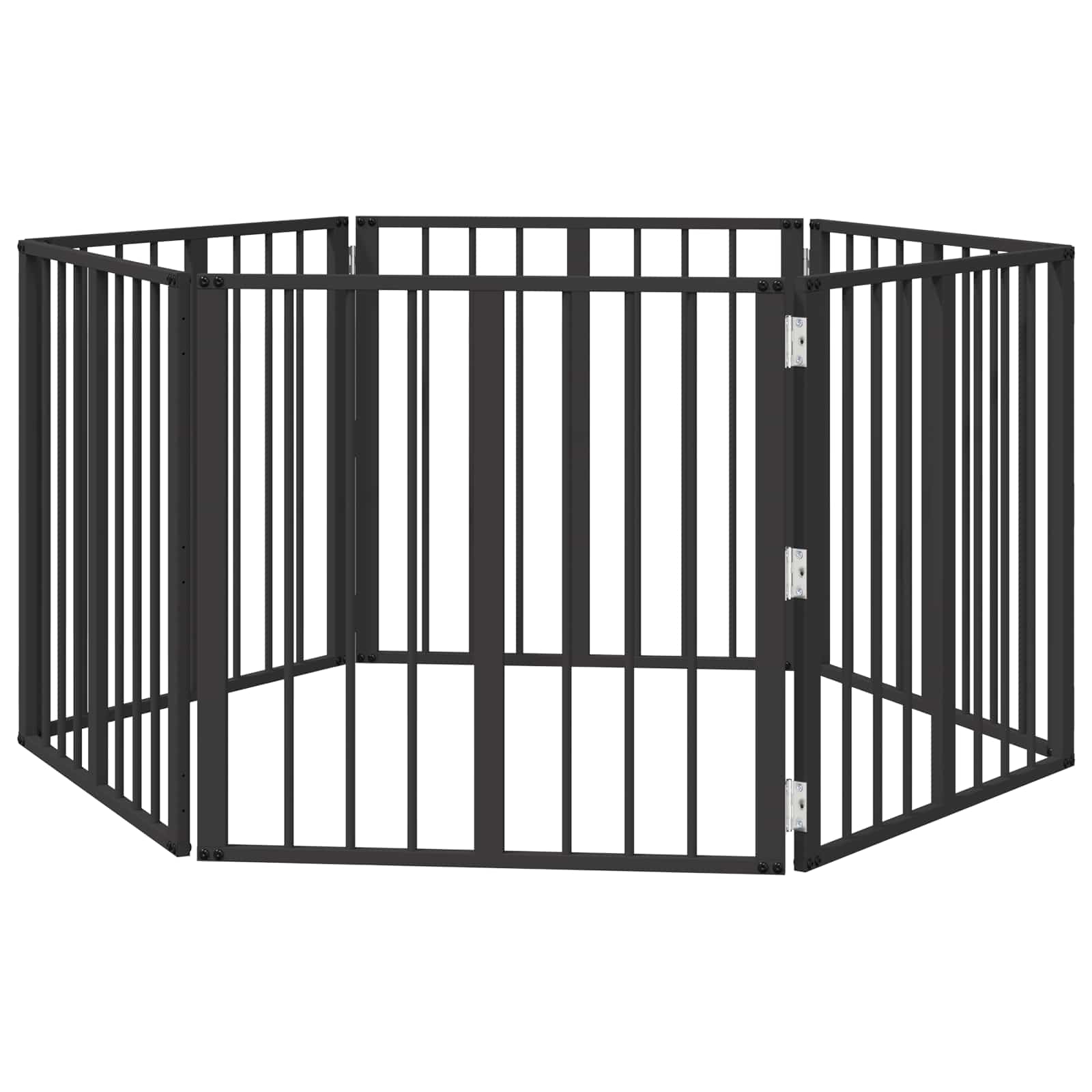 Πόρτα Σκύλου 6 pcs Μαύρο 60 x 60 cm Επικαλυμμένος Χάλυβας - Pakobazaar