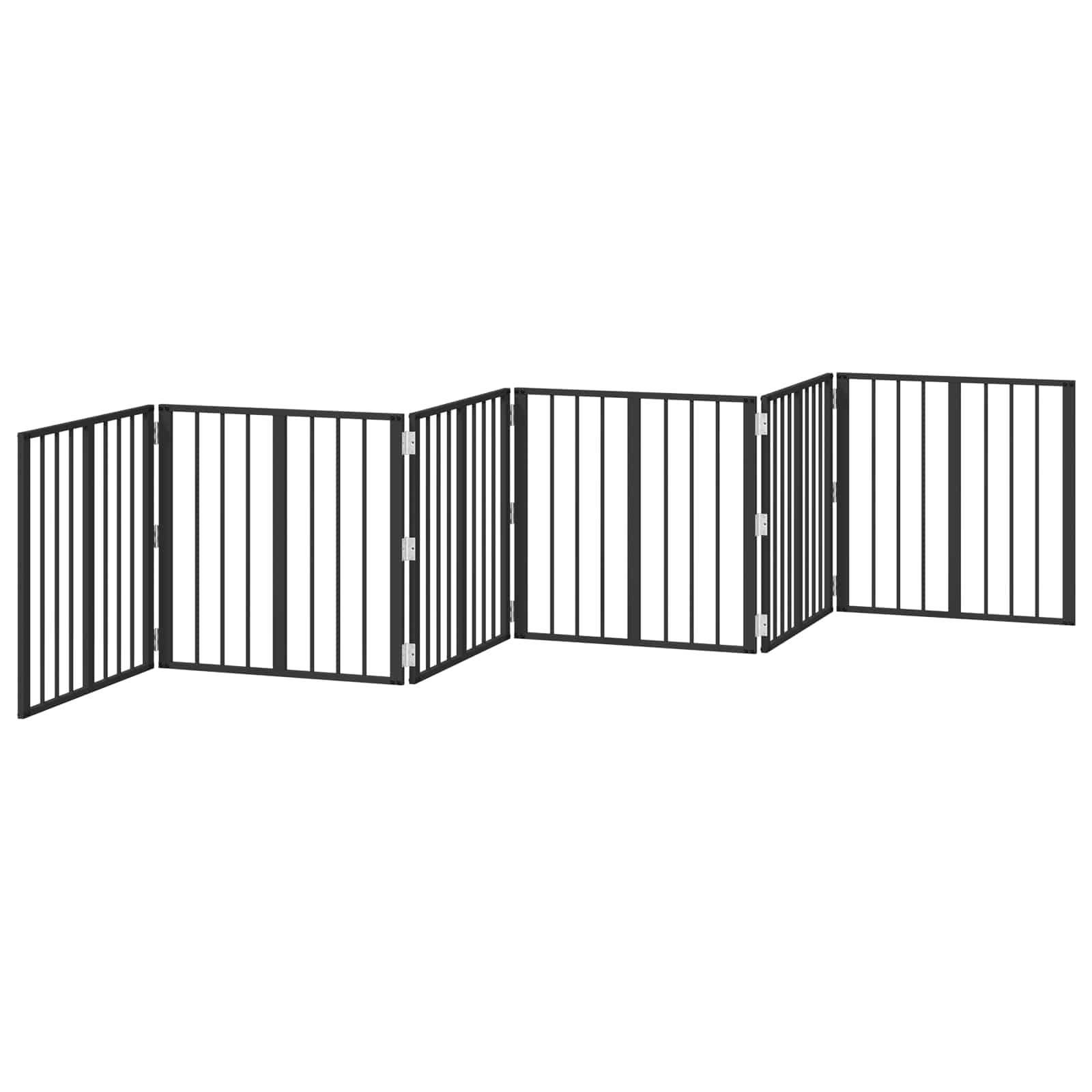 Πόρτα Σκύλου 6 pcs Μαύρο 60 x 60 cm Επικαλυμμένος Χάλυβας - Pakobazaar