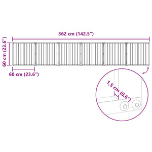 Πόρτα Σκύλου 6 pcs Μαύρο 60 x 60 cm Επικαλυμμένος Χάλυβας - Pakobazaar