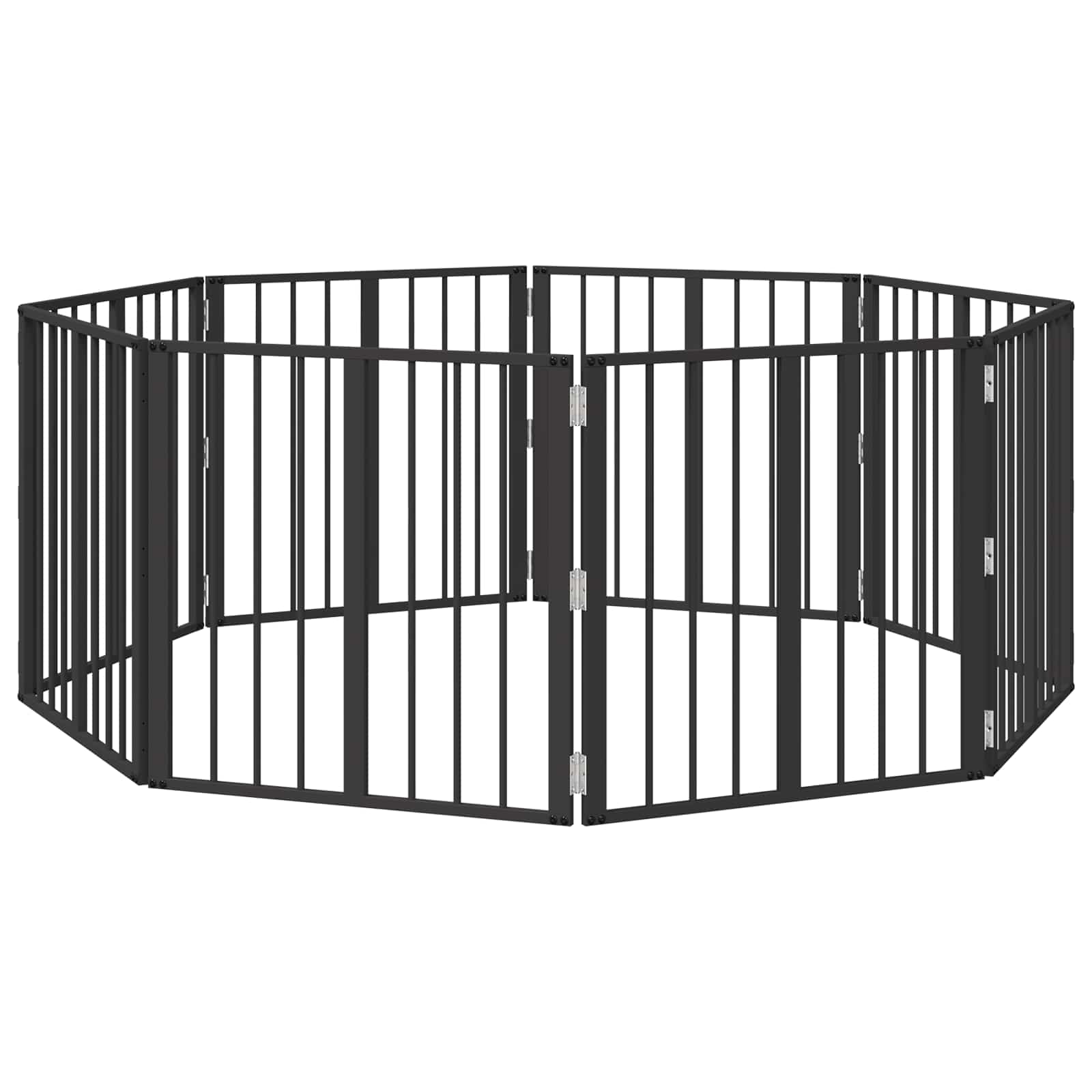 Πόρτα Σκύλου 8 pcs Μαύρο 60 x 60 cm Επικαλυμμένος Χάλυβας - Pakobazaar