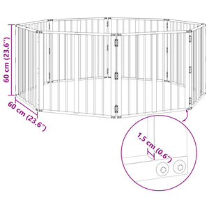 Πόρτα Σκύλου 8 pcs Μαύρο 60 x 60 cm Επικαλυμμένος Χάλυβας - Pakobazaar
