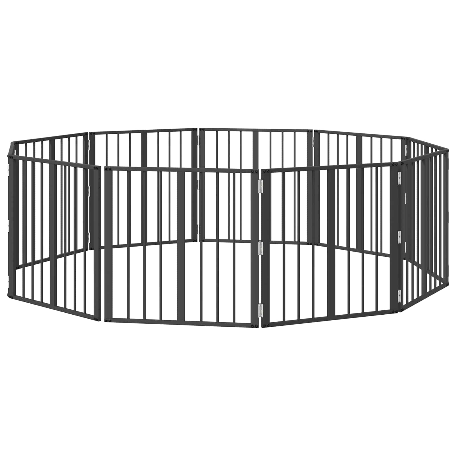 Πόρτα Σκύλου 10 pcs Μαύρο 60 x 60 cm Επικαλυμμένος Χάλυβας - Pakobazaar