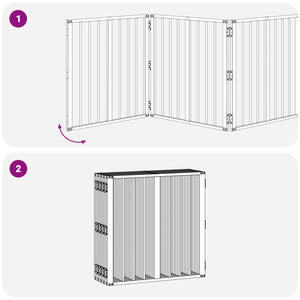 Πόρτα Σκύλου 10 pcs Μαύρο 60 x 60 cm Επικαλυμμένος Χάλυβας - Pakobazaar