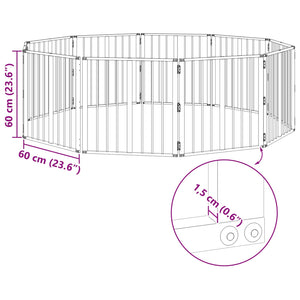 Πόρτα Σκύλου 10 pcs Μαύρο 60 x 60 cm Επικαλυμμένος Χάλυβας - Pakobazaar