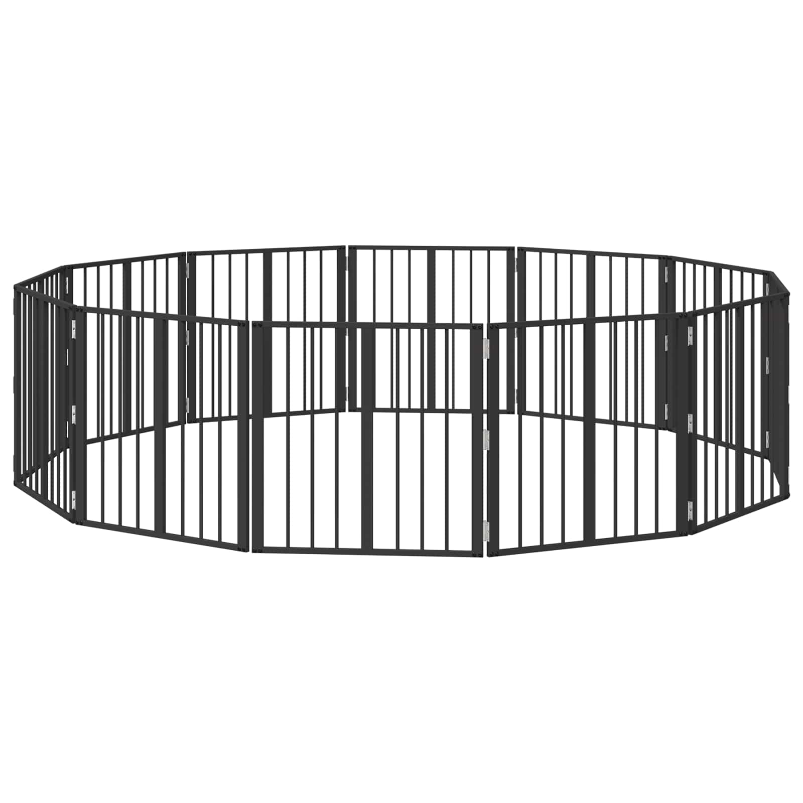 Πόρτα Σκύλου 12 pcs Μαύρο 60 x 60 cm Επικαλυμμένος Χάλυβας - Pakobazaar