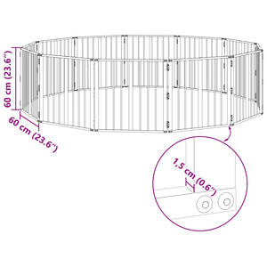 Πόρτα Σκύλου 12 pcs Μαύρο 60 x 60 cm Επικαλυμμένος Χάλυβας - Pakobazaar