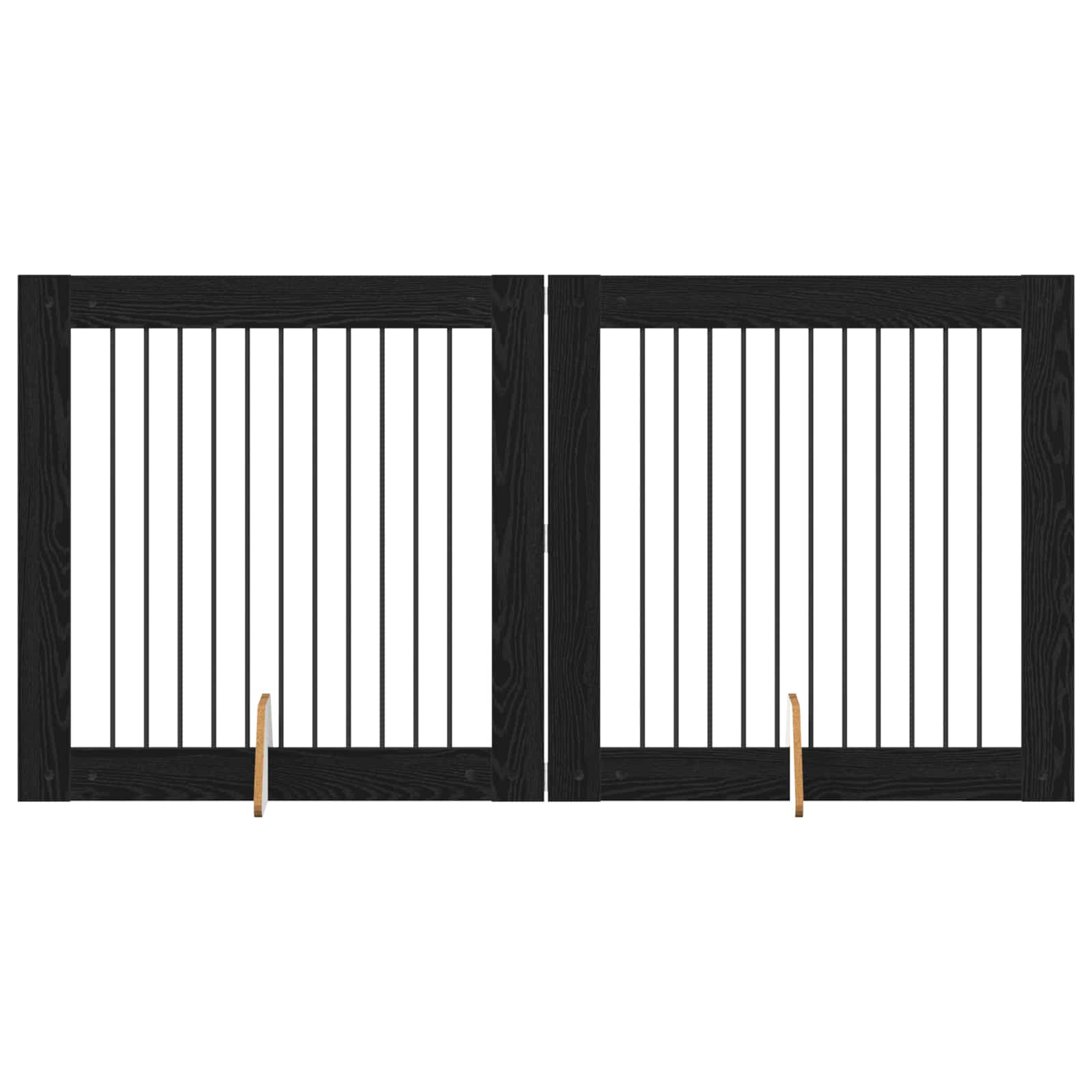 Πύλη Σκύλου με Στηρίγματα 2 pcs Μαύρη Δρυς 100 x 100 cm - Pakobazaar