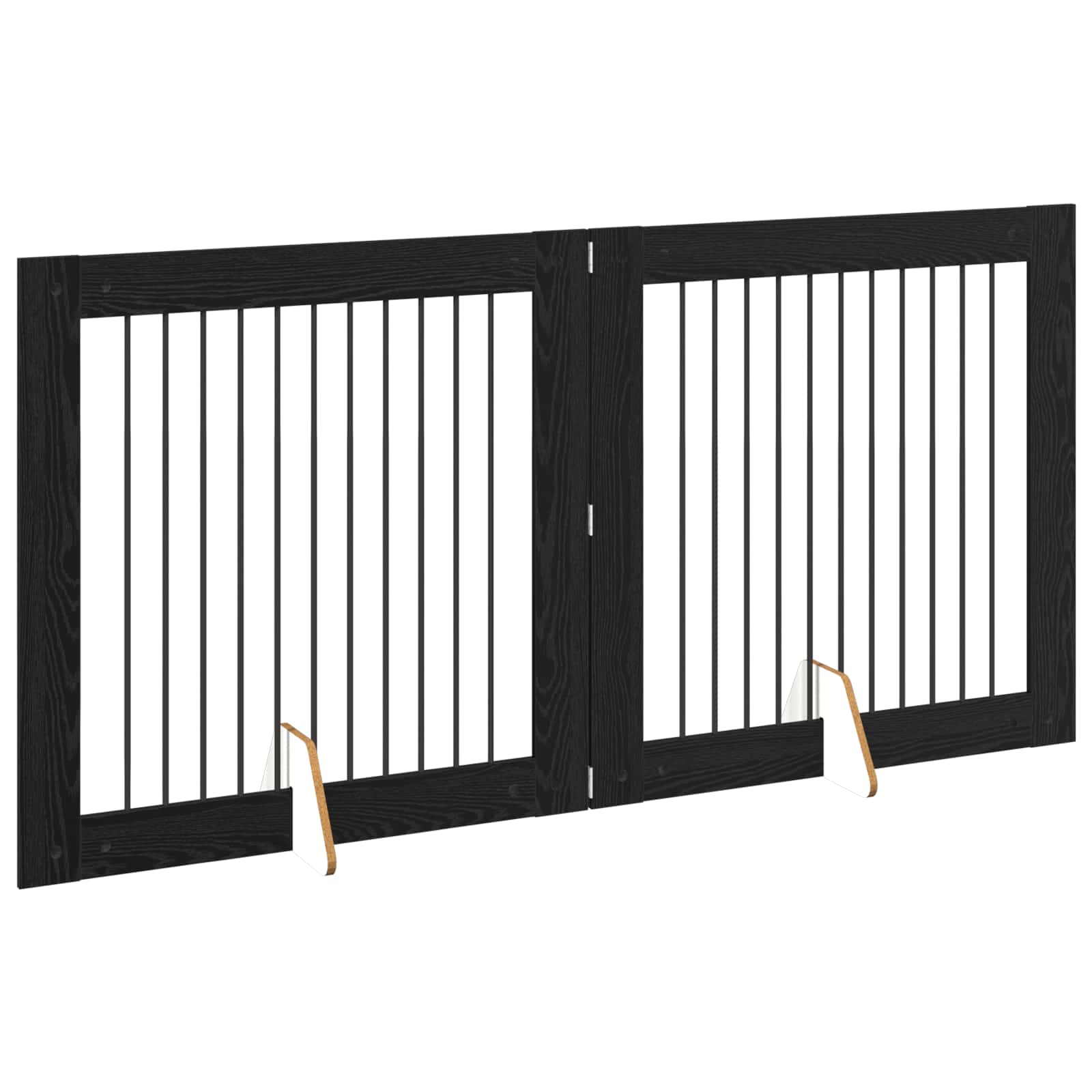 Πύλη Σκύλου με Στηρίγματα 2 pcs Μαύρη Δρυς 100 x 100 cm - Pakobazaar