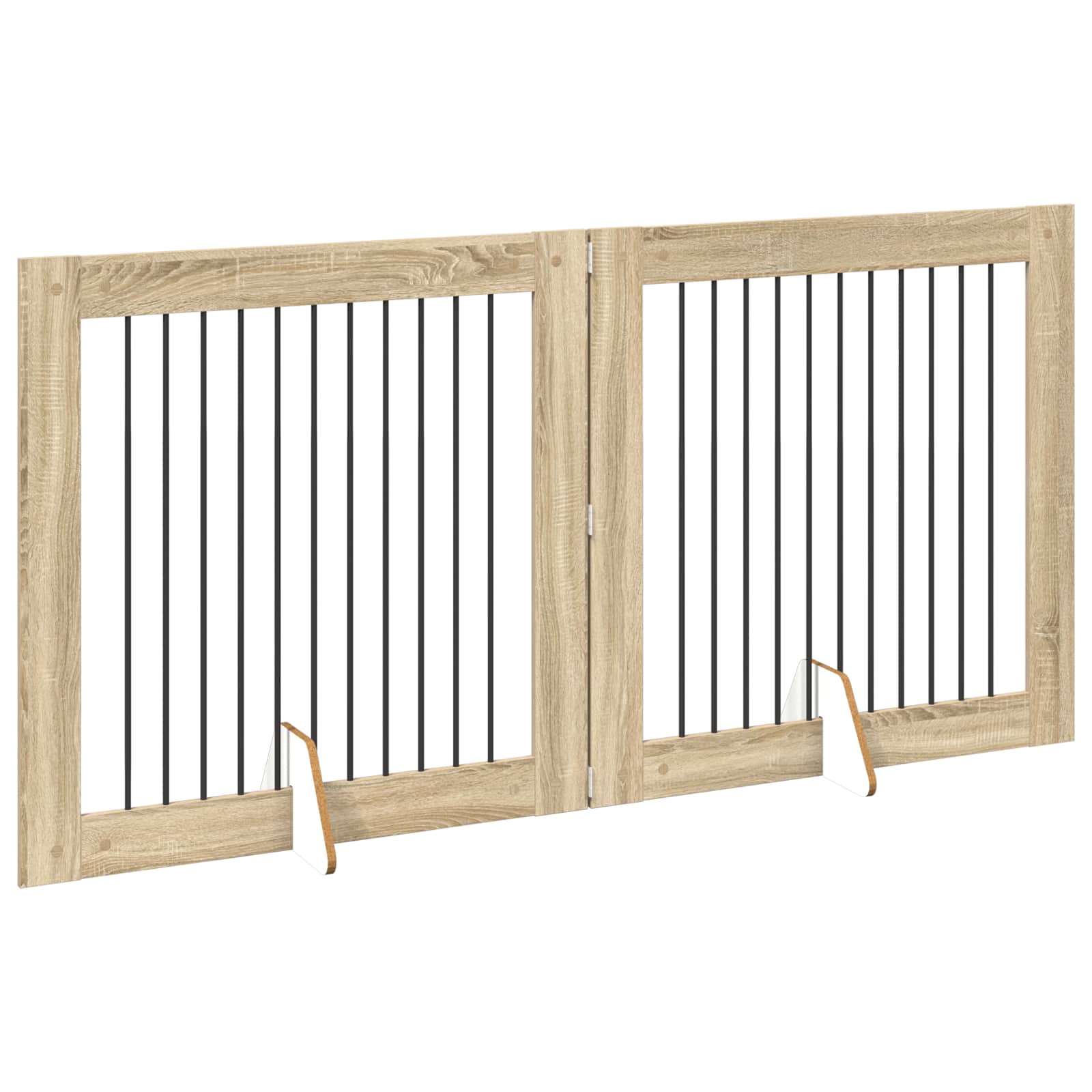 Πύλη Σκύλου με Στηρίγματα 2 pcs Sonoma Δρυς 100 x 100 cm - Pakobazaar