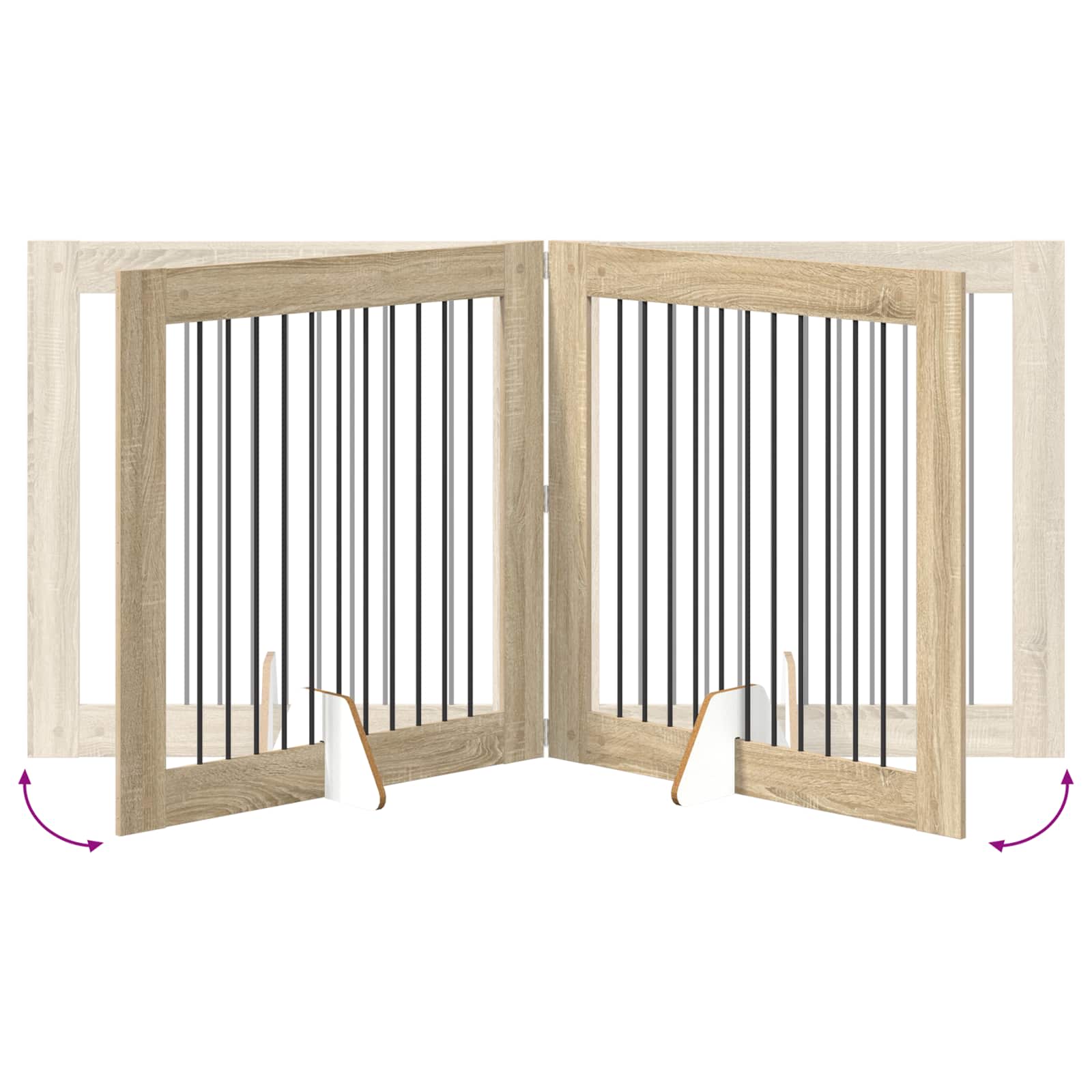 Πύλη Σκύλου με Στηρίγματα 2 pcs Sonoma Δρυς 100 x 100 cm - Pakobazaar