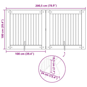 Πύλη Σκύλου με Στηρίγματα 2 pcs Καπνισμένο Ξύλο Δρυός - Pakobazaar