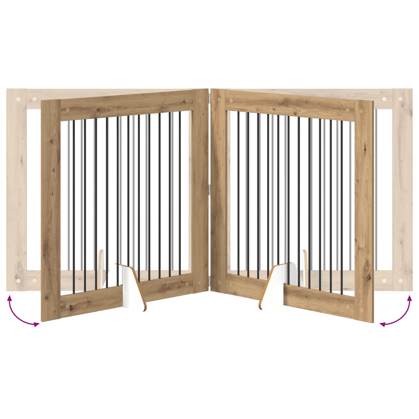 Πύλη Σκύλου με Στηρίγματα 2 pcs Artisan Δρυς 100 x 100 cm - Pakobazaar