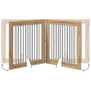 Πύλη Σκύλου με Στηρίγματα 2 pcs Artisan Δρυς 100 x 100 cm - Pakobazaar