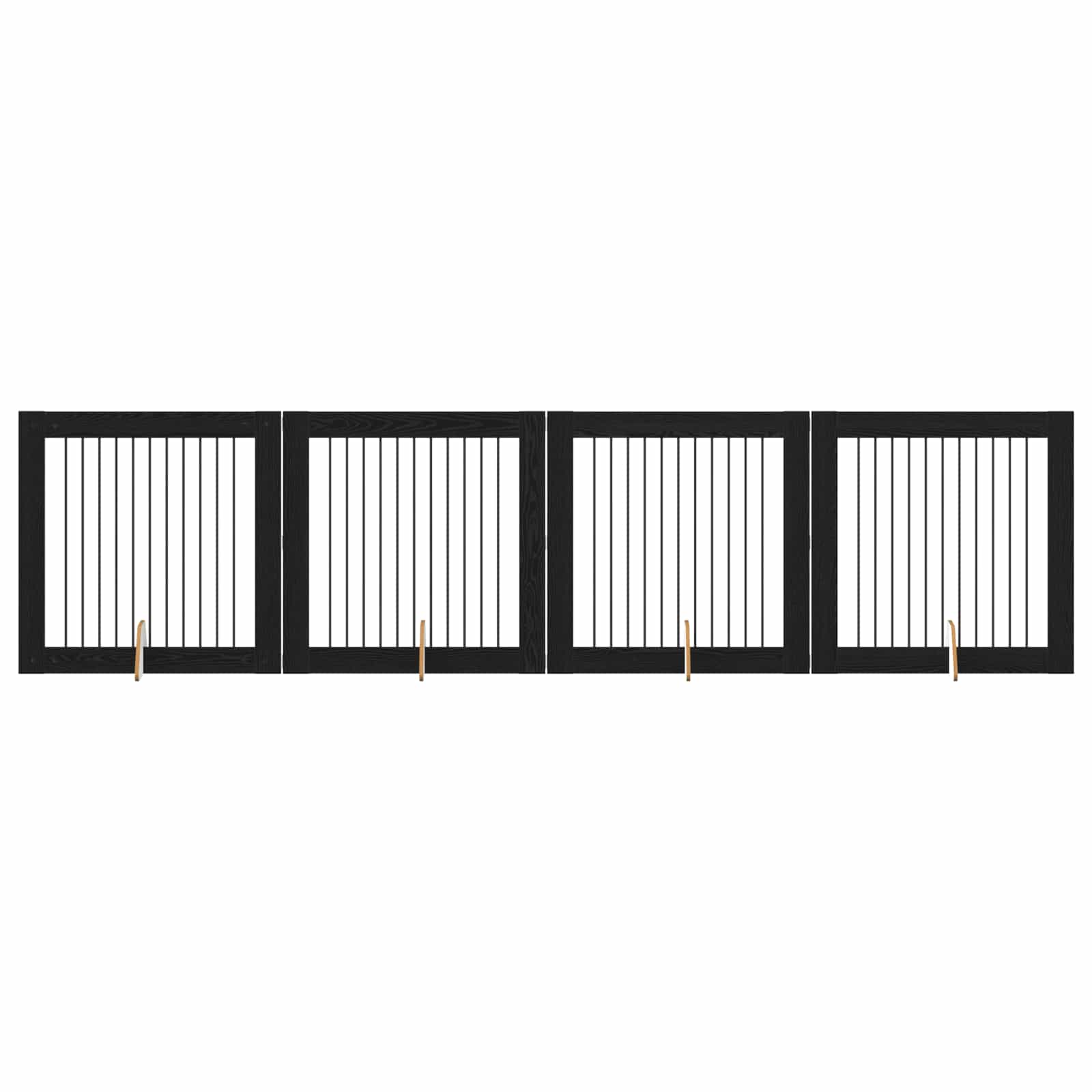 Πύλη Σκύλου με Στηρίγματα 4 pcs Μαύρη Δρυς 100 x 100 cm - Pakobazaar