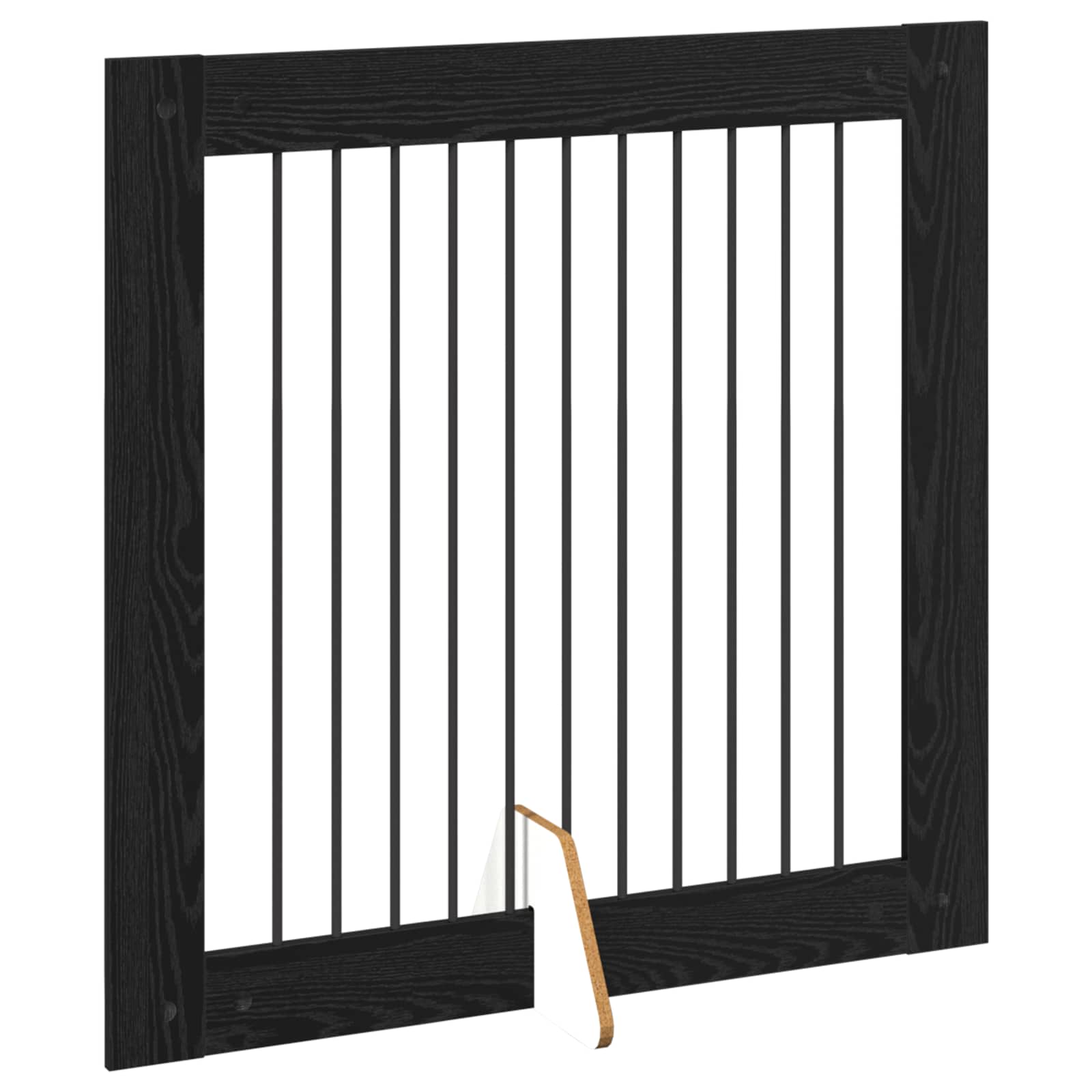 Πύλη Σκύλου με Στηρίγματα 4 pcs Μαύρη Δρυς 100 x 100 cm - Pakobazaar