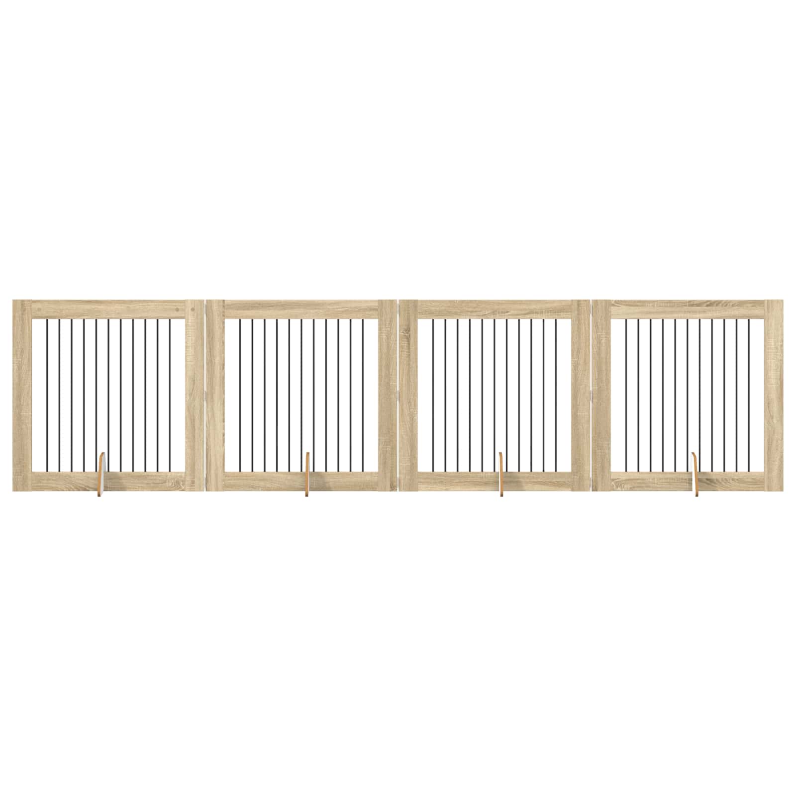 Πύλη Σκύλου με Στηρίγματα 4 pcs Sonoma Δρυς 100 x 100 cm - Pakobazaar